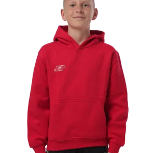 Bluza bawełniana Zina Classico Hood Junior Pro, czerwony
