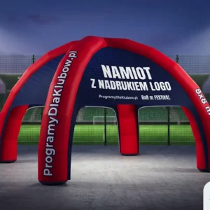 Namiot pneumatyczny FESTIVAL 8x8 m z herbem klubu na nocnym turnieju